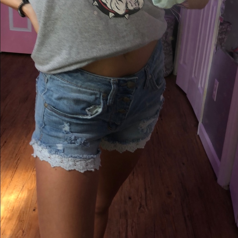high waisted jean shorts